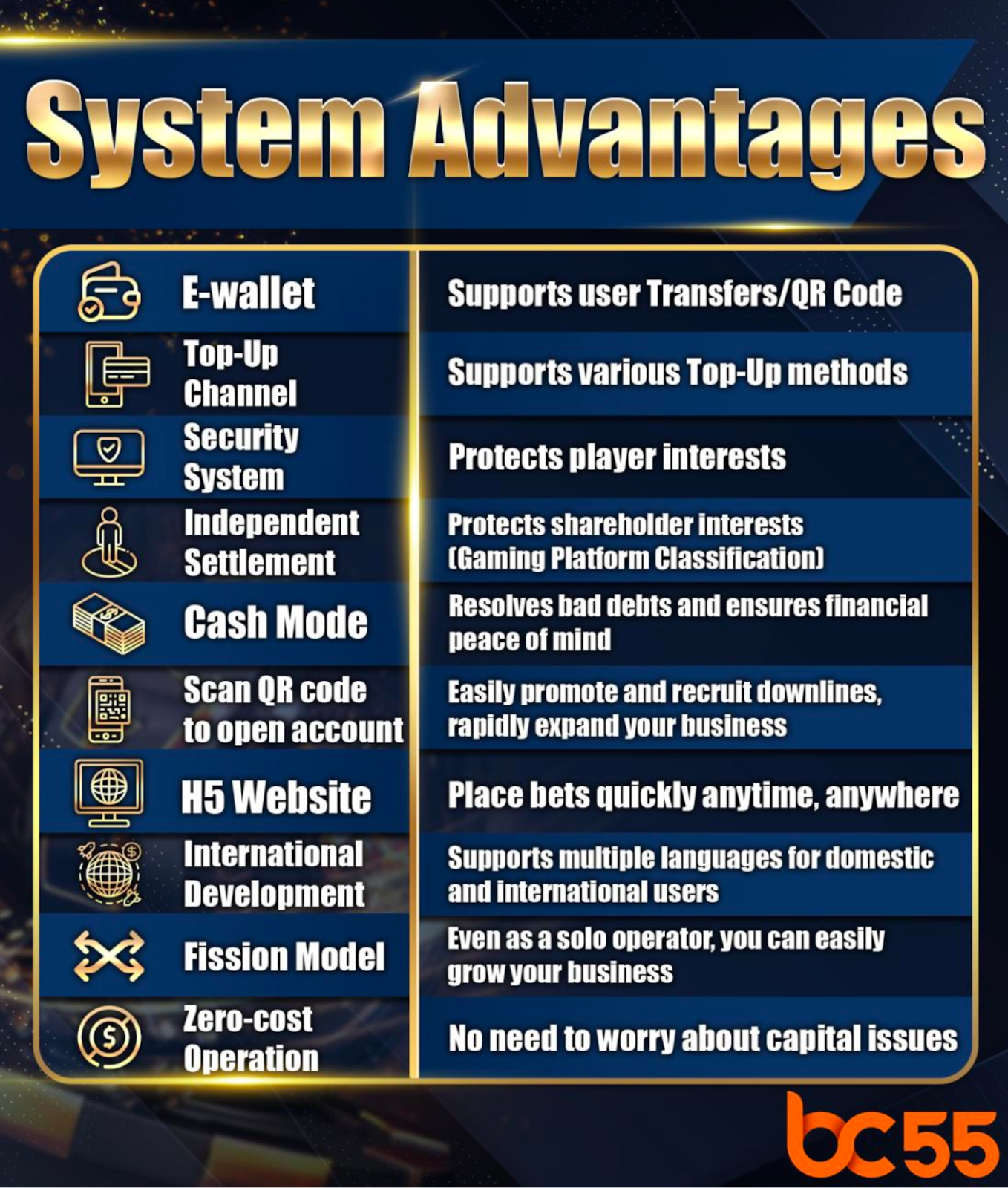 BC55 System Advantages