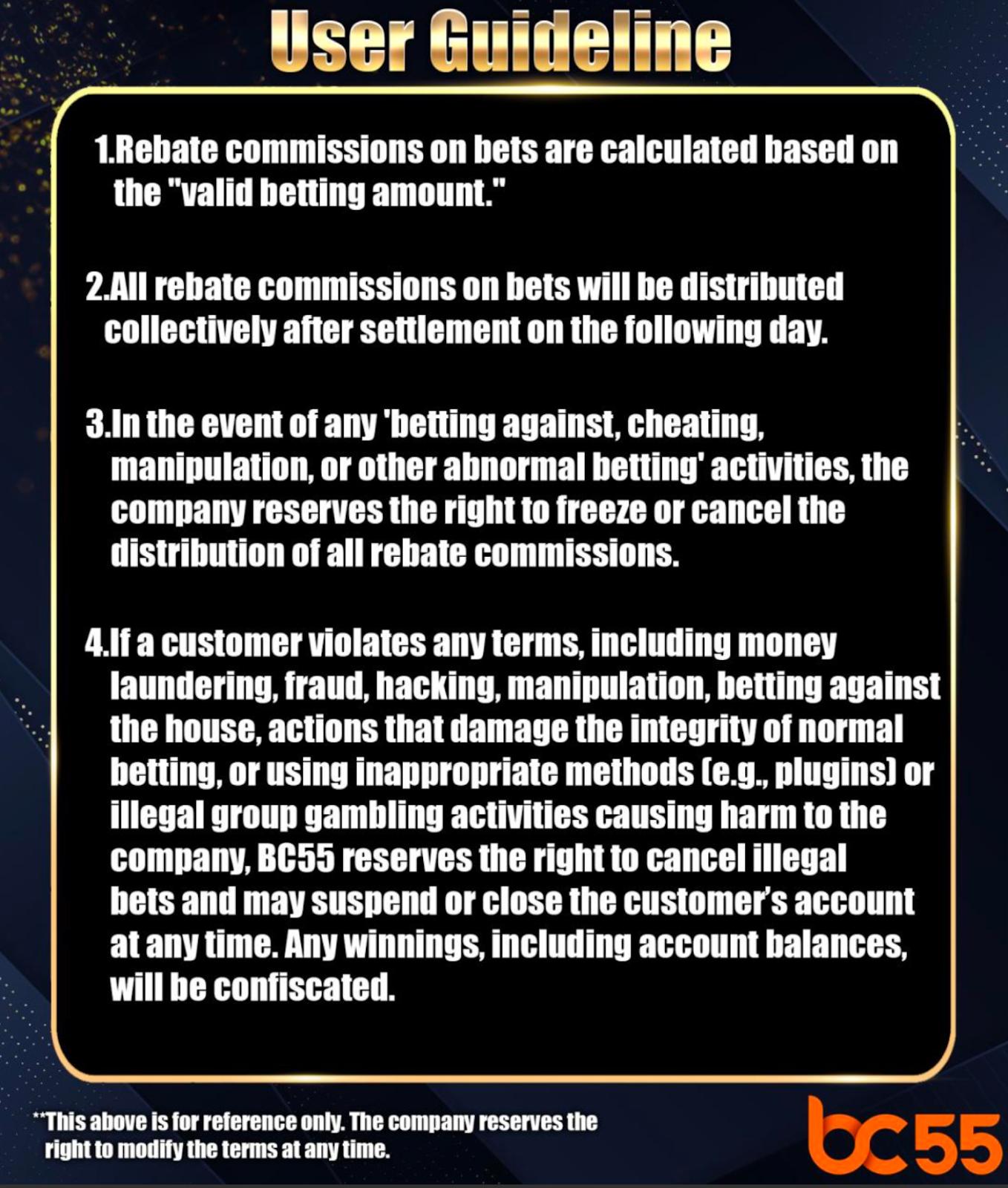 BC55 Slot 2 Equal Rebate Structure