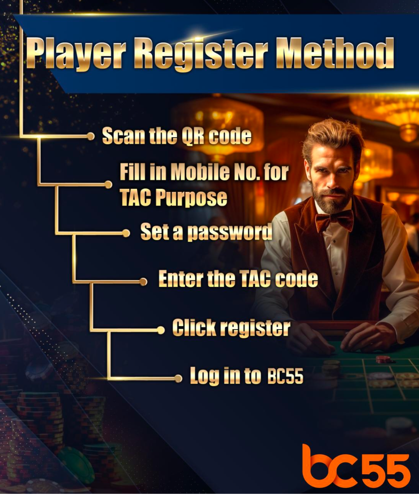 BC55 Player Register Method